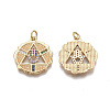 Brass Micro Pave Cubic Zirconia Pendants KK-R133-015G-NF-2