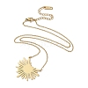 304 Stainless Steel Sun Radiates Pendant Necklace for Women NJEW-Q318-04G-1