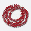 Electroplate Opaque Solid Color Glass Beads Strands EGLA-A034-P4mm-K02-2