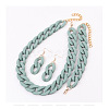 Acrylic Curb Chain Chain Necklaces & Dangle Earrings & Bracelets Sets FS-WGA399B-15-1