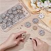 20Pcs 2 Colors Flower Zinc Alloy & Rhinestone & Glass Rivets BUTT-NB0001-83-3