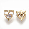 Brass Cubic Zirconia Charms KK-T050-06G-02-NF-2