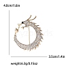 Alloy and Glass Rhinestone Dragon Ring Brooch for Men PW-WG74F5A-04-1