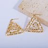 Spiral Triangle Brass Stud Earrings VE1726-1