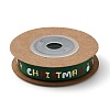 6 Rolls 6 Styles Christmas Hot Stamping Polyester Ribbons OCOR-D013-01-3