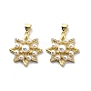 Brass Clear Cubic Zirconia Pendants KK-G446-05G-2