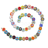 3 Strands Flat Round Handmade Millefiori Glass Beads Strands LAMP-LT0001-15B-6
