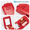 Crocodile Pattern PU Leather Mini Lipstick Makeup Pouch with Mirror AJEW-WH0314-228B-3