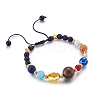 7 Chakras Nine Planets Braided Bead Bracelets BJEW-TAC0001-01-2