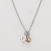 304 Stainless Steel Topaz Rhinestone Birth Stone Constellation Pendant Necklaces FS-WG76580-23-1