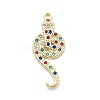 Snake Shape Alloy Rhinestone Pendants PALLOY-Q030-01H-1