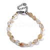 Natural Rutilated Quartz Beaded Bracelets G-P563-07P-03-4