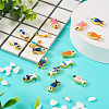 16Pcs 8 Colors Rack Plating Alloy Enamel Beads FIND-TA0002-32-6