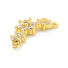 Eco-friendly Rack Plating Brass Micro Pave Cubic Zirconia 2-Loop Charms KK-F843-08G-3