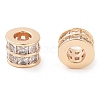 Brass Micro Pave Clear Cubic Zirconia Beads KK-U028-20G-1