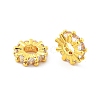 Brass Micro Pave Clear Cubic Zirconia Beads KK-R216-12G-2