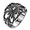 Punk Rock Style Unisex 316L Surgical Stainless Steel Flower Finger Rings RJEW-BB05942-9-2