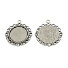 Tibetan Style Zinc Alloy Flat Round Pendant Cabochons Bezel Settings TIBEP-R334-248AS-RS-1