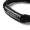 Alloy Rectangle with Cross Link Bracelet BJEW-C037-01A-5