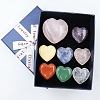 Mixed Natural Gemstone Healing Love Heart Stones Ornaments Set PW-WG36787-01-2