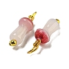 Mushroom Glass Charms KK-C046-02B-2