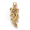 Brass Micro Pave Clear Cubic Zirconia Pendants ZIRC-E165-07G-2