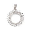 925 Sterling Silver Micro Pave Cubic Zirconia Pendant Setting STER-H113-04P-01-1