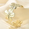 Flower Brass Cuff Open Bangles BJEW-M060-05G-3