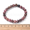 Natural Rhodonite Beads Stretch Bracelets BJEW-F380-01-B16-7