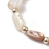 Natural Seashell Beaded Stretch Bracelets for Women BJEW-JB10932-3