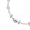 Rhodium Plated 925 Sterling Silver Ball Link Chain Necklaces NJEW-N054-16P-3