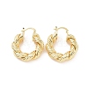 Brass Twist Rope Shape Hoop Earrings for Women EJEW-F303-07G-1