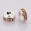 Brass Rhinestone Spacer Beads RB-A014-Z8mm-25S-2