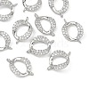SHEGRACE Brass Micro Pave Clear Cubic Zirconia Connector Charms XGRQ3P221-601P-1