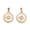 Brass Micro Pave Cubic Zirconia Charms KK-L222-012G-1