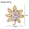 Maple Leaf Zinc Alloy Rhinestone Brooches PW-WGBDBEE-01-3