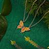 2Pcs Matching Butterfly Pendant Necklaces Set JN1033E-1-3