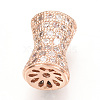 Brass Micro Pave Cubic Zirconia Beads ZIRC-Q013-127RG-2