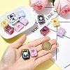 14Pcs 7 Colors UV Plating Rainbow Iridescent Acrylic Enamel Beads SACR-YW0005-06-3