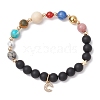 Round Natural Mixed Gemstone Beads Stretch Bracelets BJEW-JB11239-2