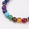 Lapis Lazuli Beaded and Gemstone Beaded Stretch Bracelets BJEW-P065-B-10-2