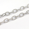 Tarnish Resistant 3.28 Feet 304 Stainless Steel Textured Cable Chains X-CHS-O005-67-1