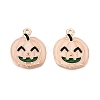 Halloween Theme Rack Plating Luminous Alloy Enamel Pendants ENAM-N056-229G-3