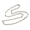 Non-Tarnish 201 Stainless Steel Rectangle Bar Link Chain Necklaces NJEW-Q336-05A-P-4