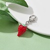 Opaque Resin Strawberry Pendant Decoration HJEW-JM01420-01-2
