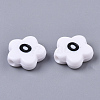 Opaque Spray Painted Acrylic Beads X-SACR-N009-21-3