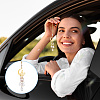 2Pcs 2 Styles Alloy Moon with Yoga Charm Pendant Decorations HJEW-DC00115-6