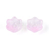 Transparent Two Tone Spray Painted Glass Bead Caps A-GLAA-Q089-002B-008-3