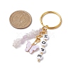 Alloy Acrylic Enamel with Natural Amethyst Keychain KEYC-JKC00805-03-3