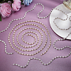  4 Yard 2 Style Rhinestones Cup Chains with ABS Plastic Pearl Beaded LCHA-NB0001-01-3